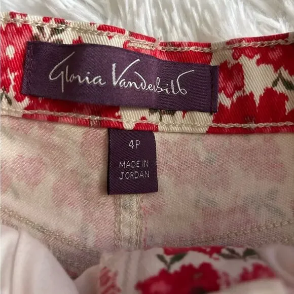 Gloria Vanderbilt Floral Jean Shorts Amanda Heritage Fit Bermuda Classic Rise 4P - Picture 9 of 10